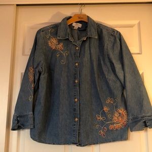 CJ Banks denim button down shirt